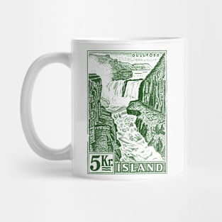 Vintage Gullfoss Iceland Postage Stamp Design Mug